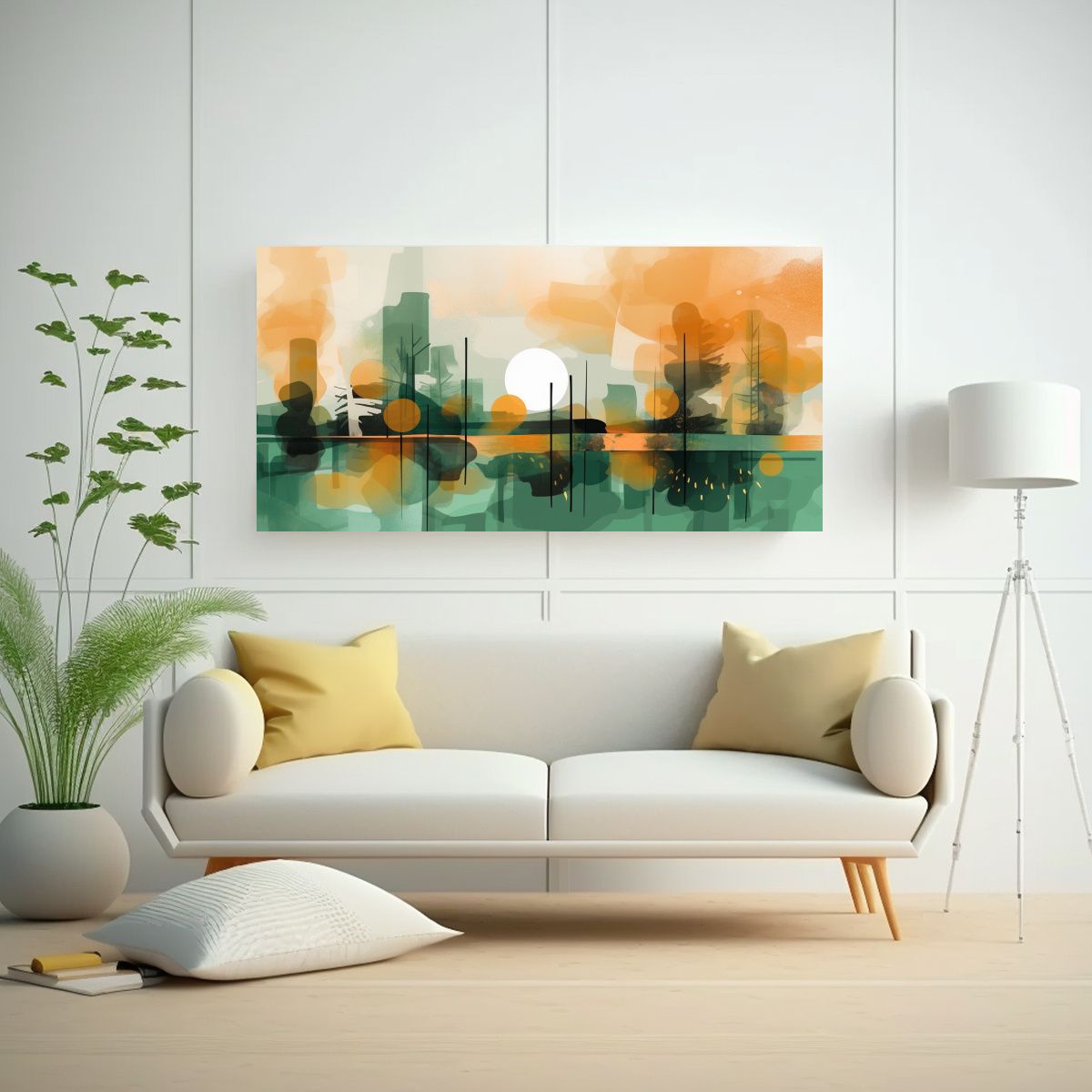 GENERICO - Lienzo De Inspiración Street Art En Verde Y 100x50 Cm