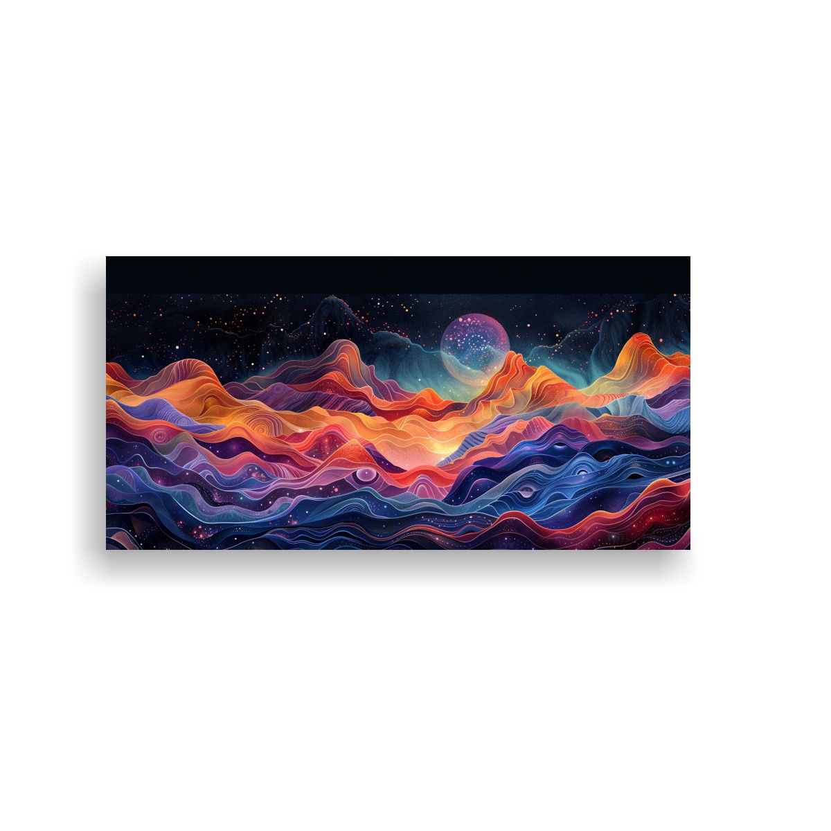 GENERICO - Cuadros De Montañas Coloridos En Lienzo Estilo 100x50 Cm