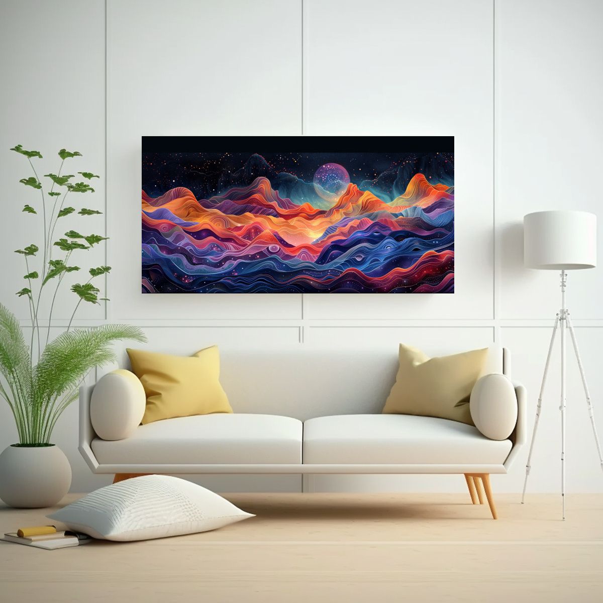 GENERICO - Cuadros De Montañas Coloridos En Lienzo Estilo 100x50 Cm