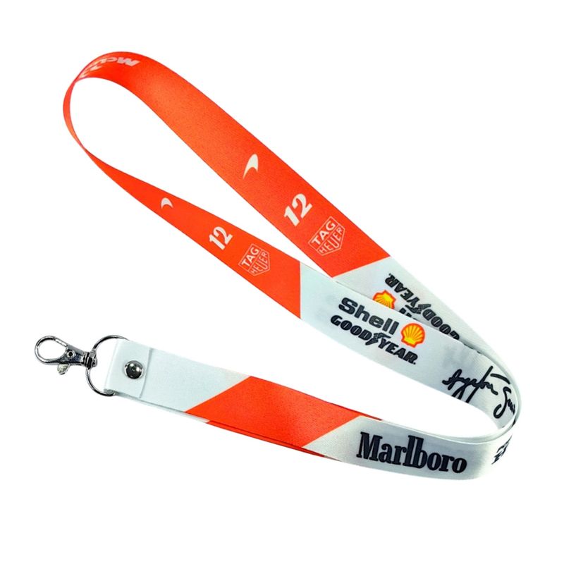 FORMULA 1 - Colgante Llavero Lanyard F1 Mclaren Formula 1 Senna 1990 Blanco