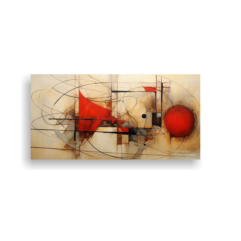 GENERICO - Pinturas Abstractas En Composición Lineal De 100x50 Cm