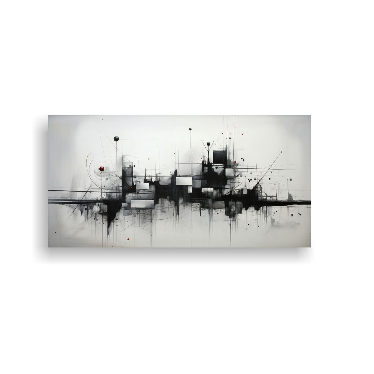 GENERICO - Cuadros Abstractos En Tonos Grises Para Decorar 80x40 Cm