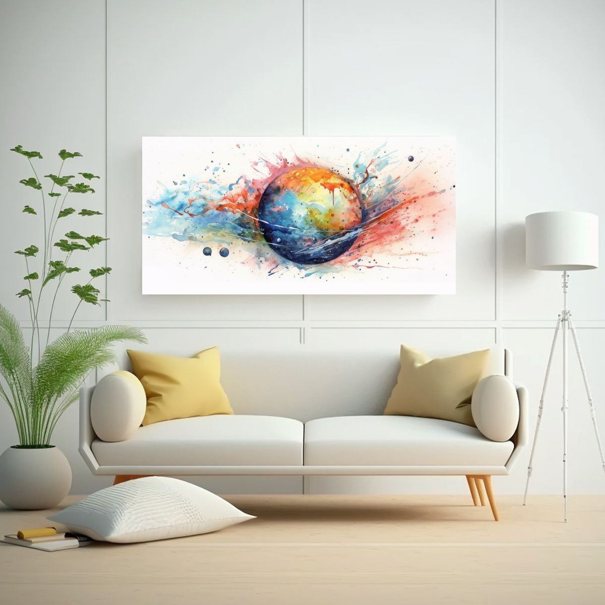 GENERICO - Pinturas Decorativas Estilo Acuarela De Lobo En 60x30 Cm