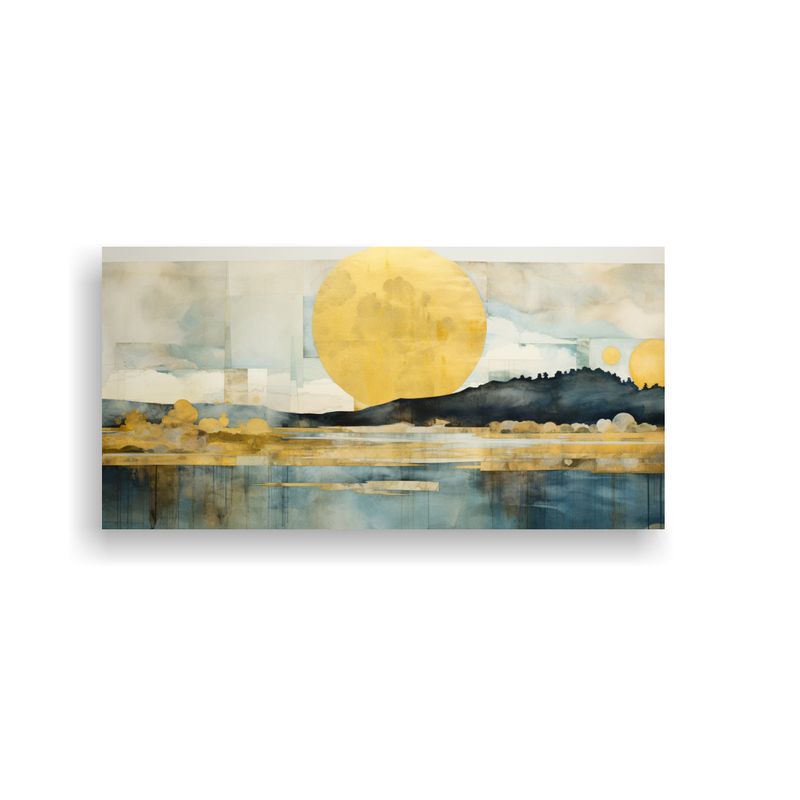 GENERICO - Cuadro Conceptual Elegancia Acuarela Amarilla 100x50 Cm