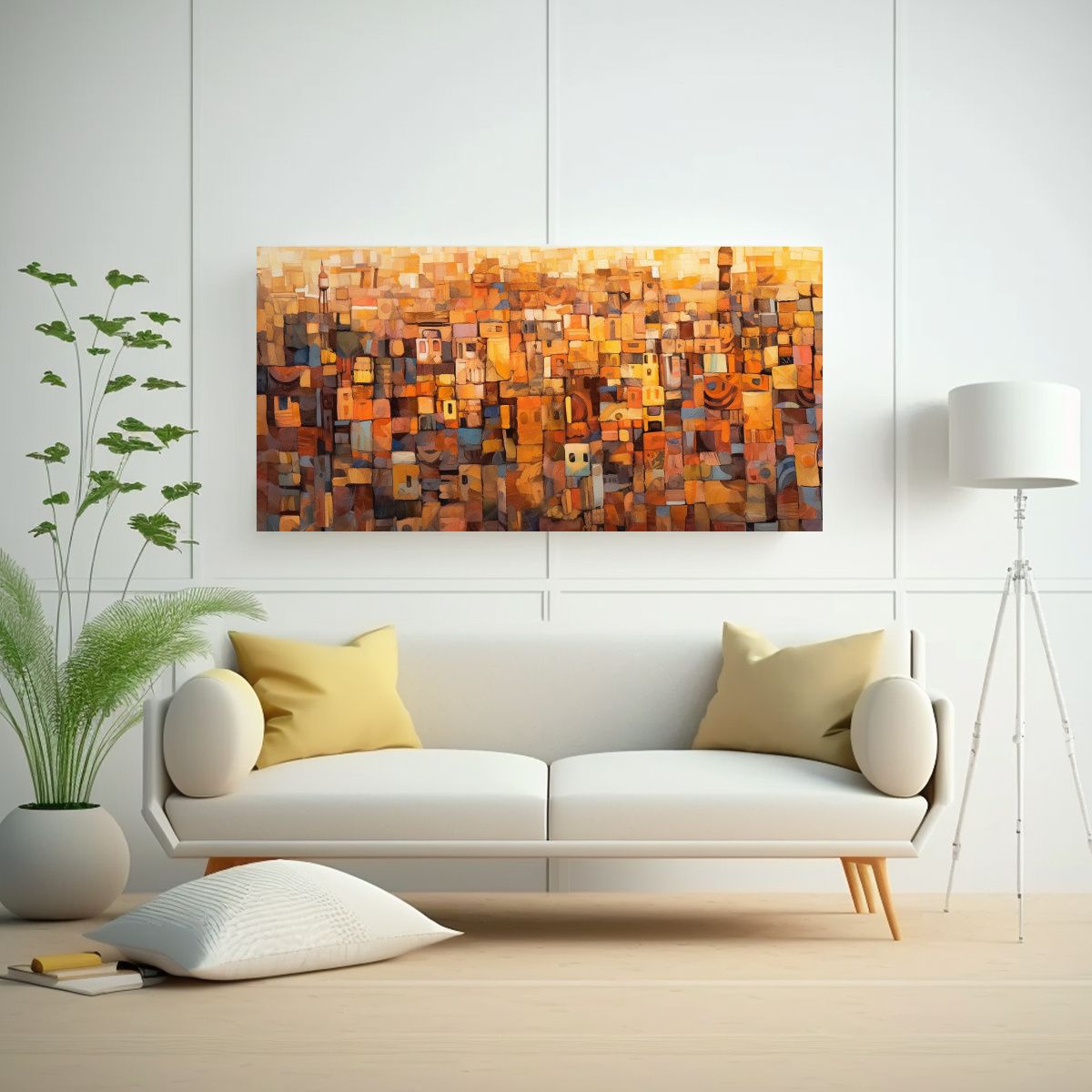 GENERICO - Paisaje Urbano Desierto En Tonos Pastel Al Estilo 60x30 Cm