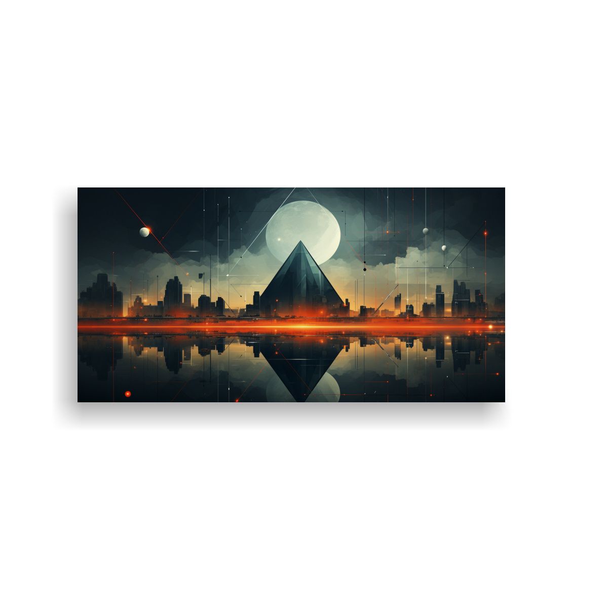 GENERICO - Fondo Geométrico Acuarela Líneas Simples Para 100x50 Cm