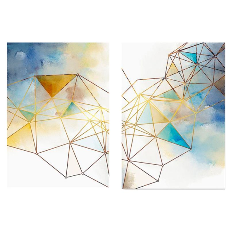 LOS REGALONES - Cuadro Canvas Imagen Abstracta Brillo en lienzo Pack X2 Uds 30x50cm Cu