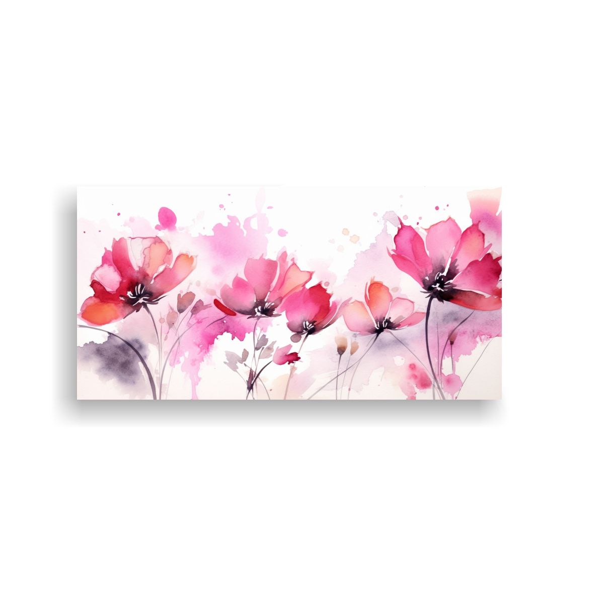 GENERICO - Pinturas De Pared Con Flores Rosas En Estilo 60x30 Cm