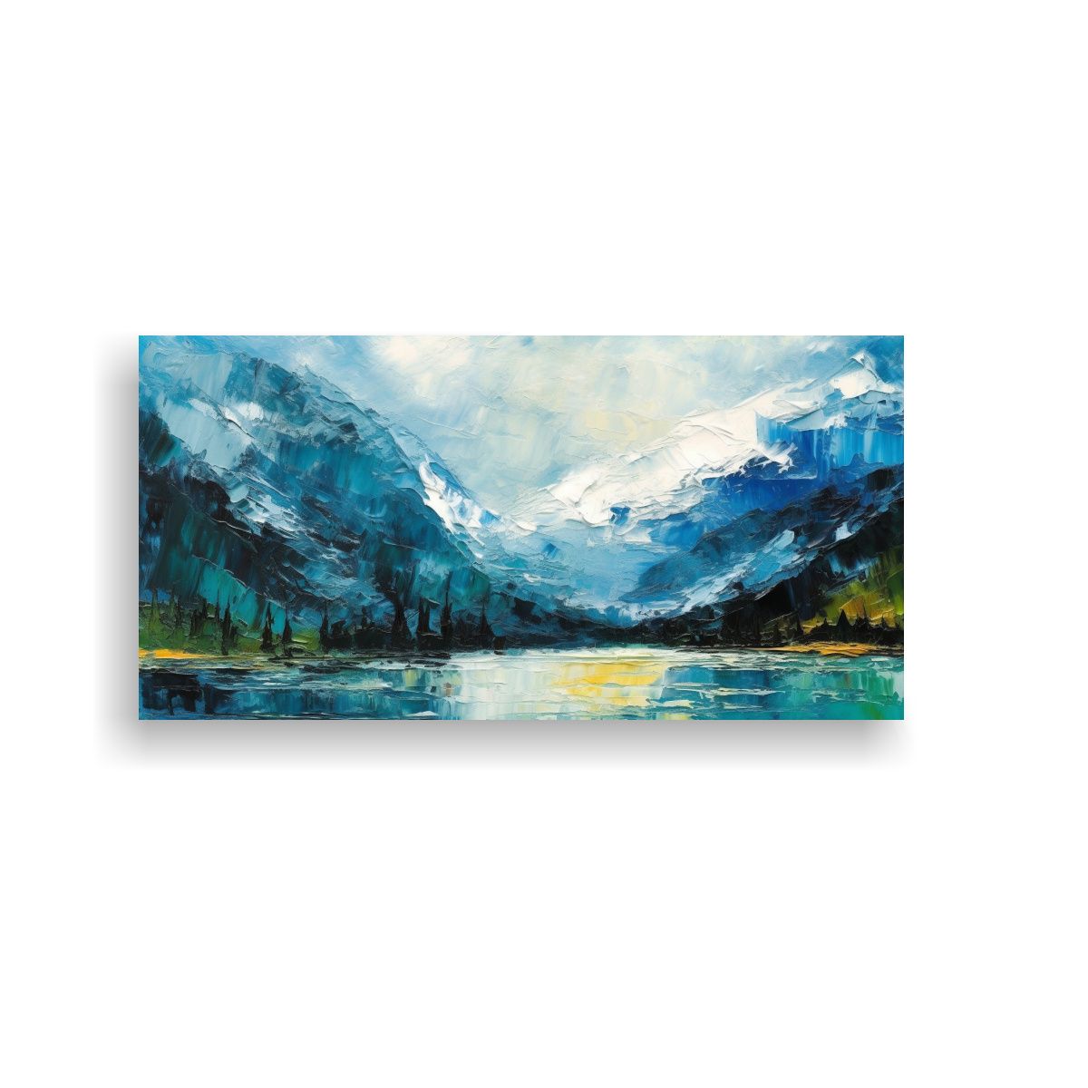 GENERICO - Cuadro Abstracto Del Lago Louise Y Montañas 80x40 Cm