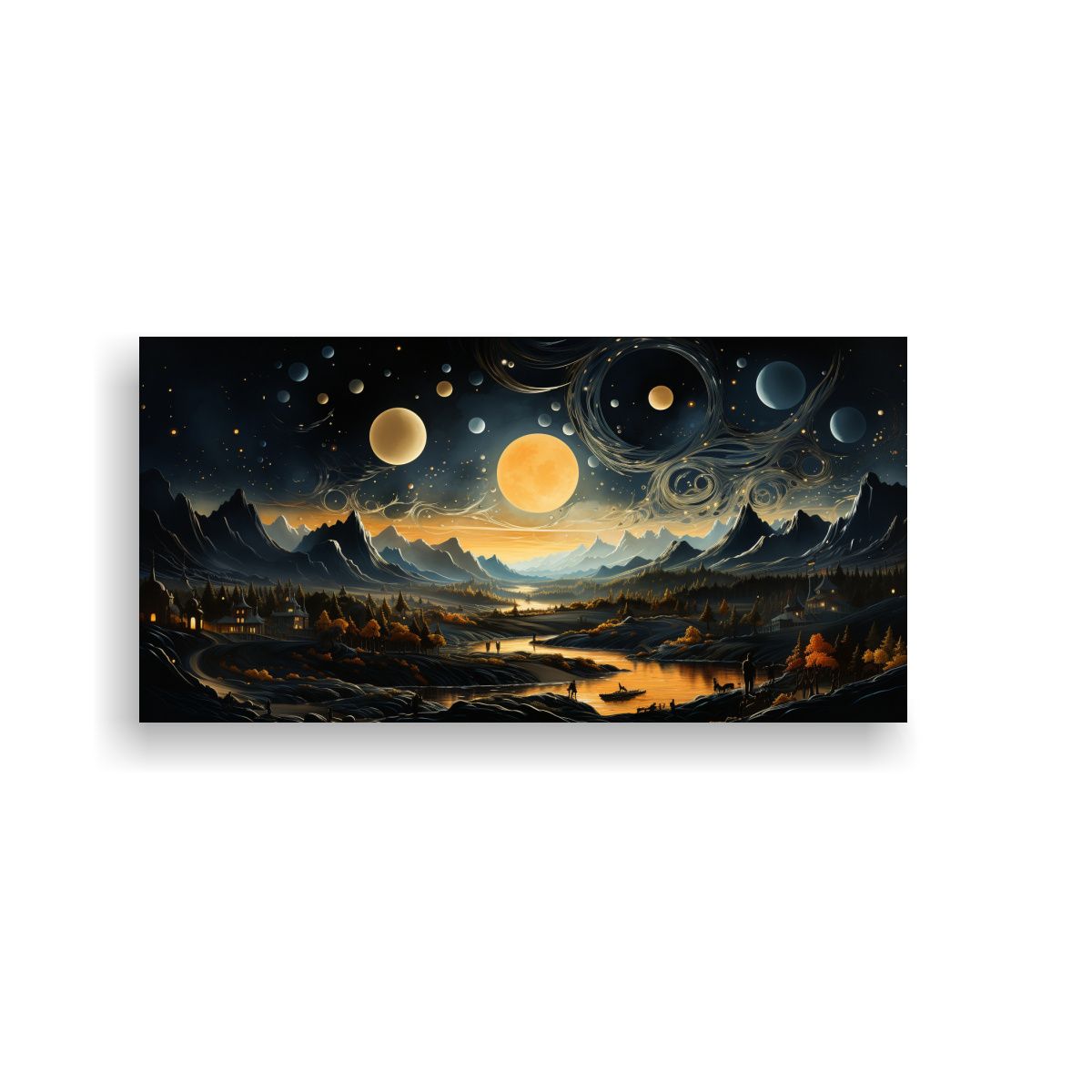 GENERICO - Pinturas Decorativas De Paisaje De Montaña En 100x50 Cm