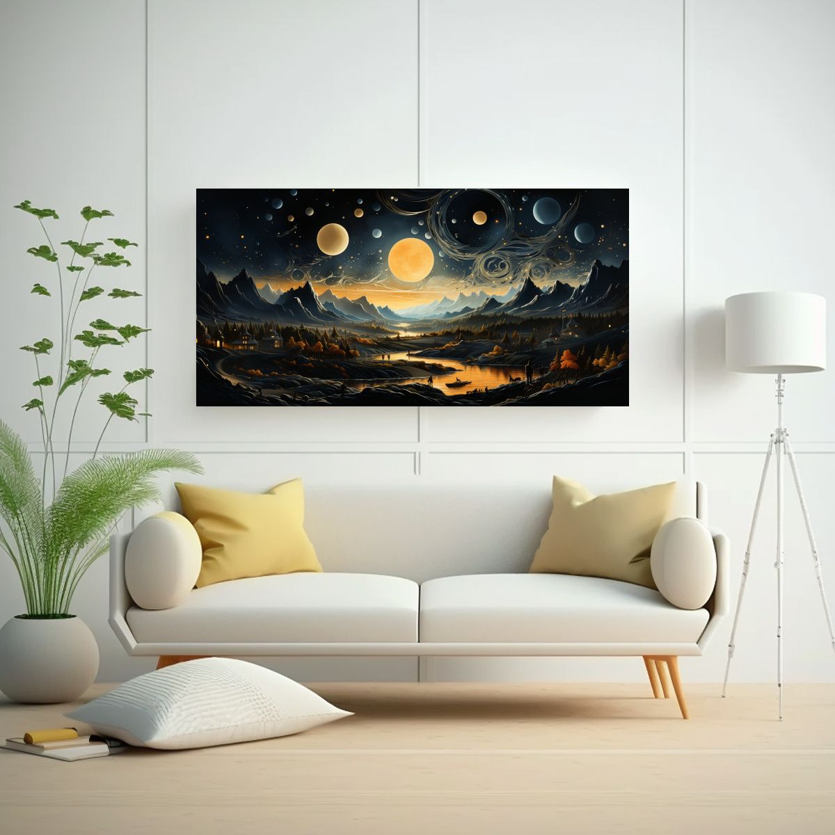 GENERICO - Pinturas Decorativas De Paisaje De Montaña En 100x50 Cm
