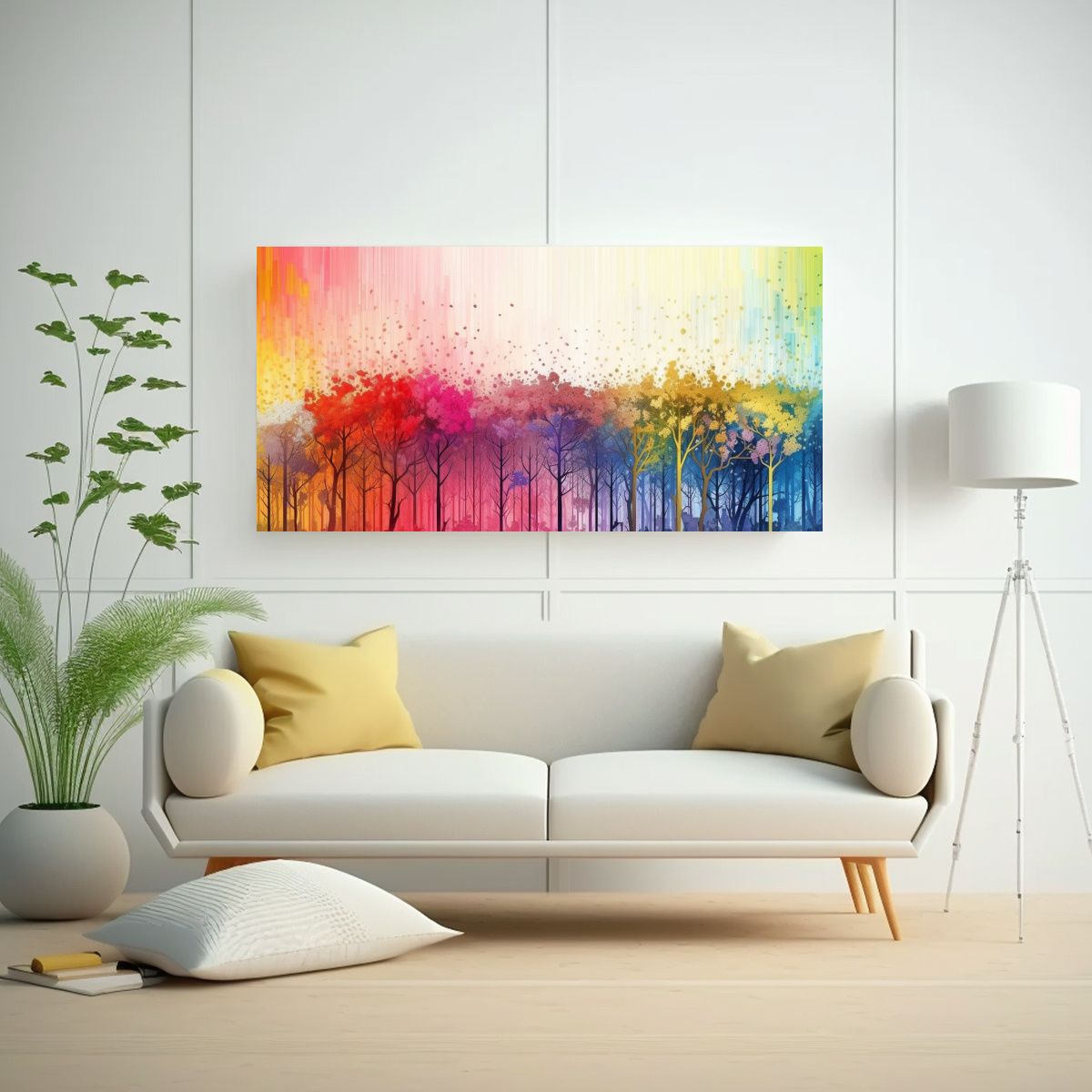 GENERICO - Pinturas Decorativas De Bosque Arcoíris 100x50 Cm