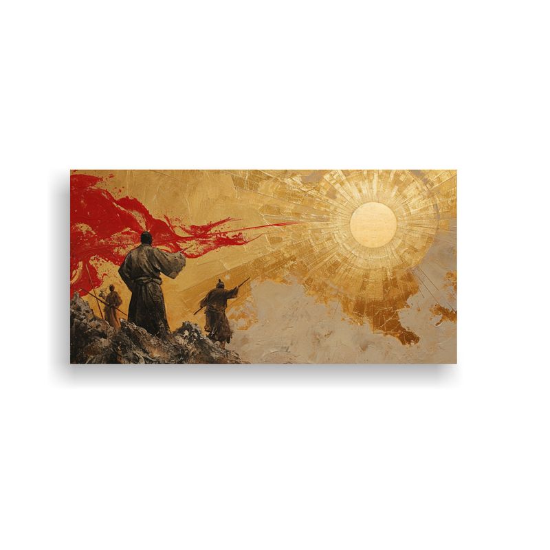 GENERICO - Pintura Clásica Con Figura De Anciano Y Sol 60x30 Cm