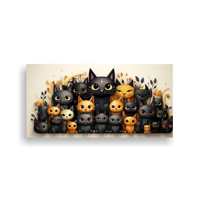 GENERICO - Pinturas De Decoración Con Tema De Gato Negro 80x40 Cm