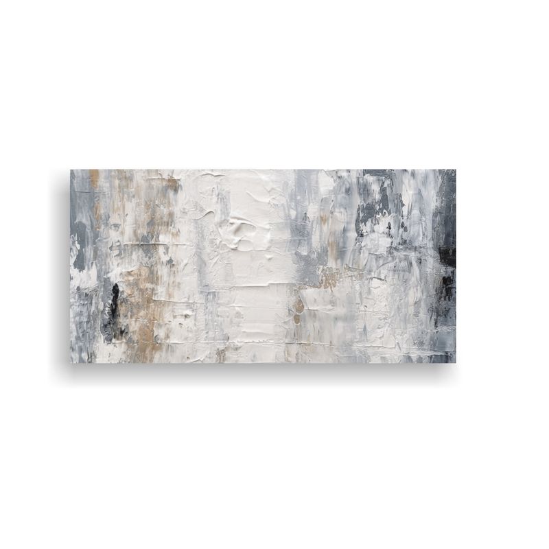 GENERICO - Cuadro Abstracto De Calidad En Tono Gris Y Blanco 80x40 Cm