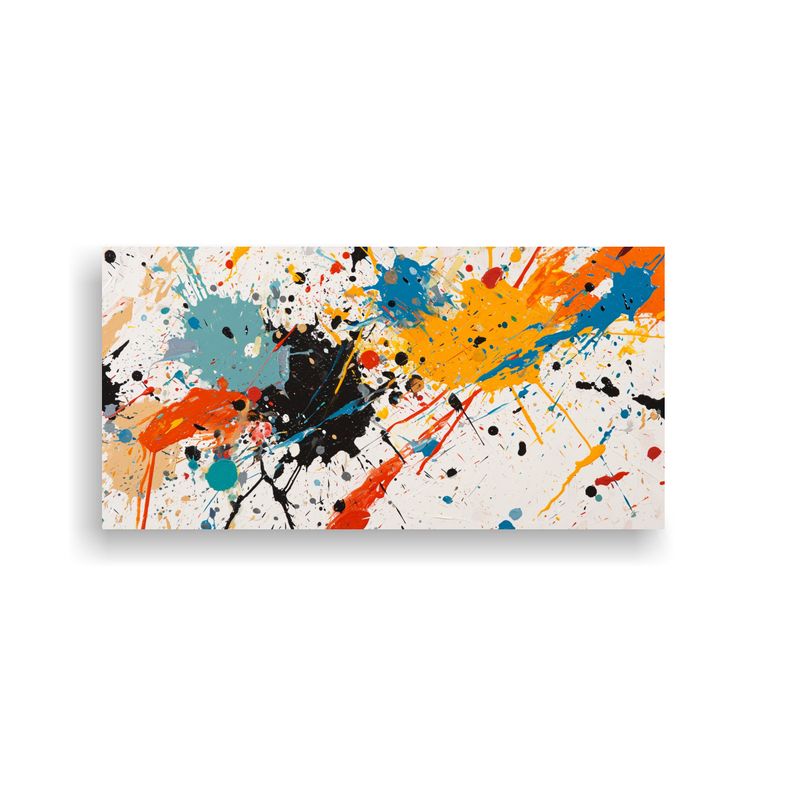 GENERICO - Cuadro Lienzo Dinámico Con Salpicaduras Y Goteos 100x50 Cm