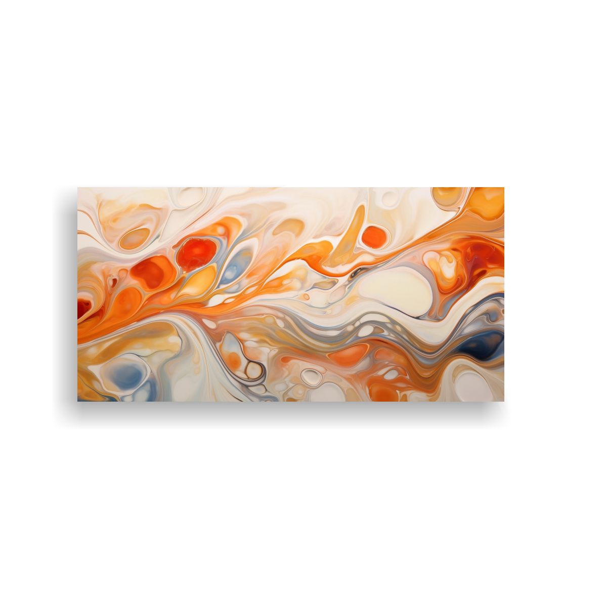 GENERICO - Pintura Lienzo Colores Vibrantes Cálidos Naranja 60x30 Cm