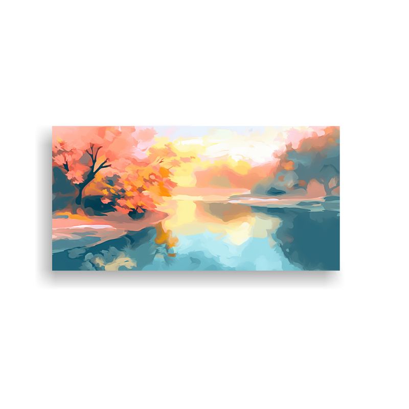 GENERICO - Cuadro Decorativo Paisaje Floral Colorido 100x50 Cm