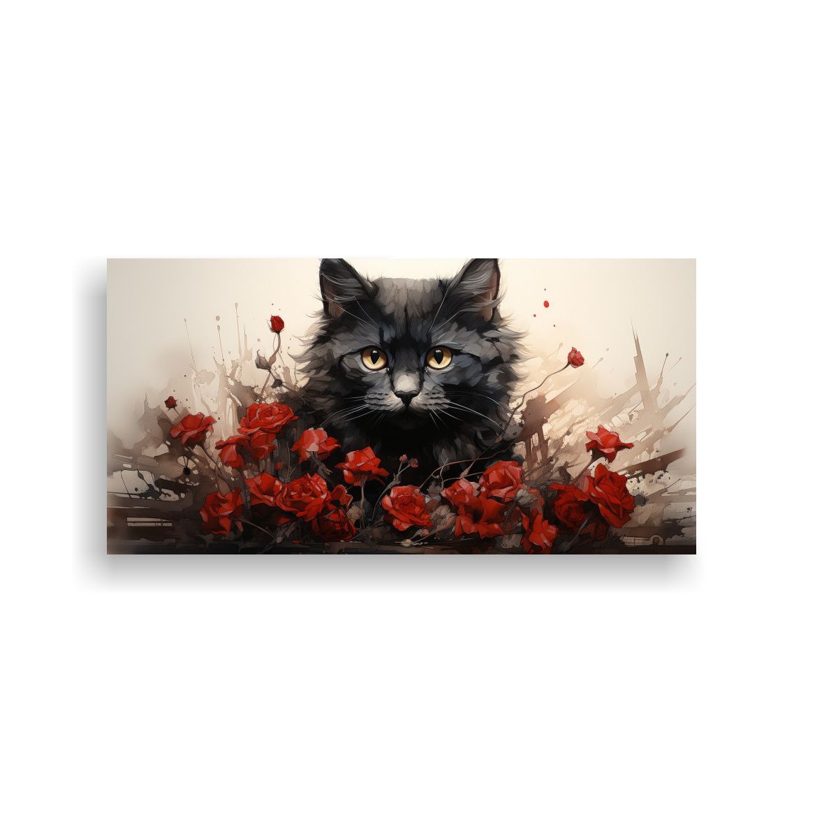 GENERICO - Cuadro Lienzo Equilibrio Gatos Apilados Estilo 60x30 Cm