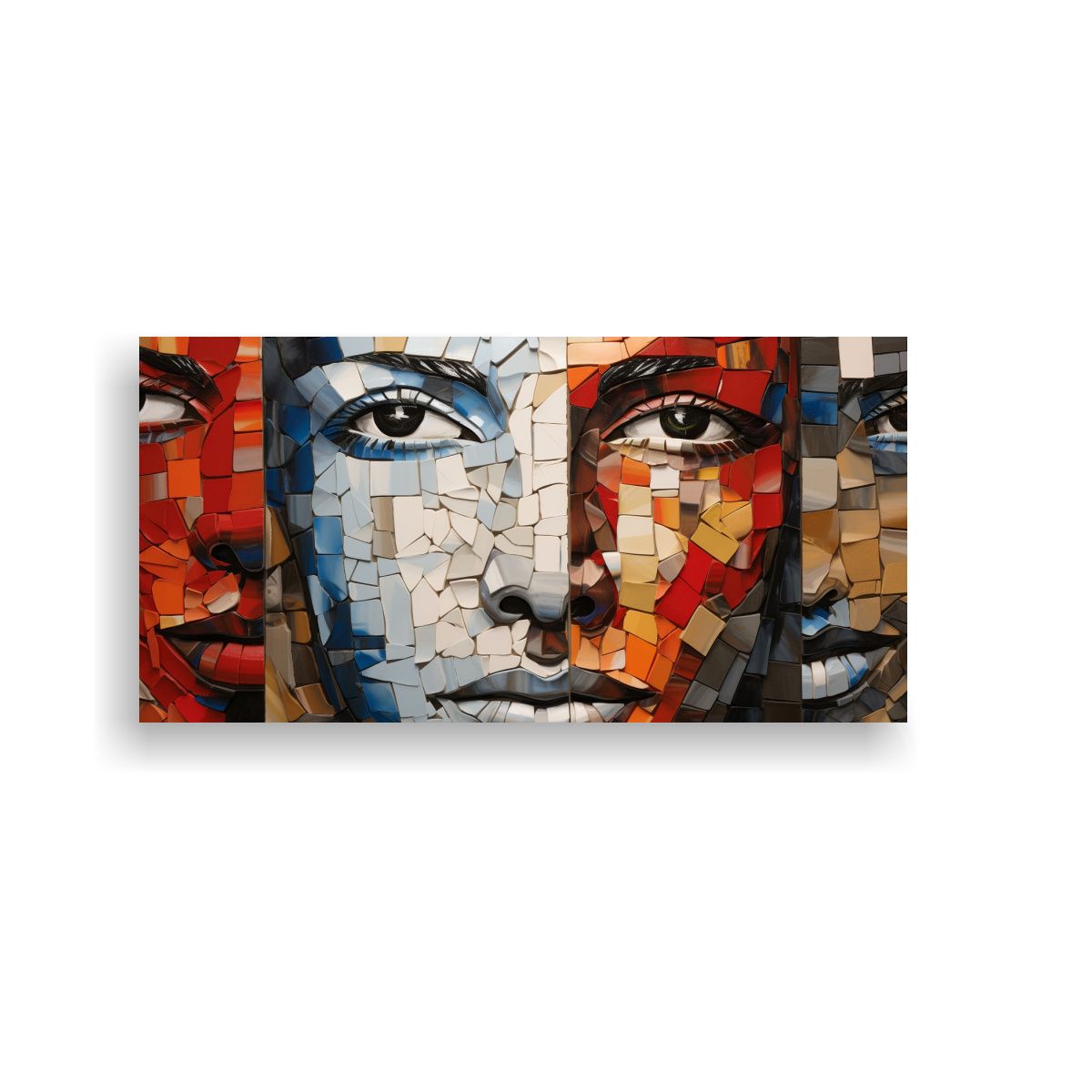 GENERICO - Cuadro Decorativo De Pared Mosaico Abstracto De 100x50 Cm