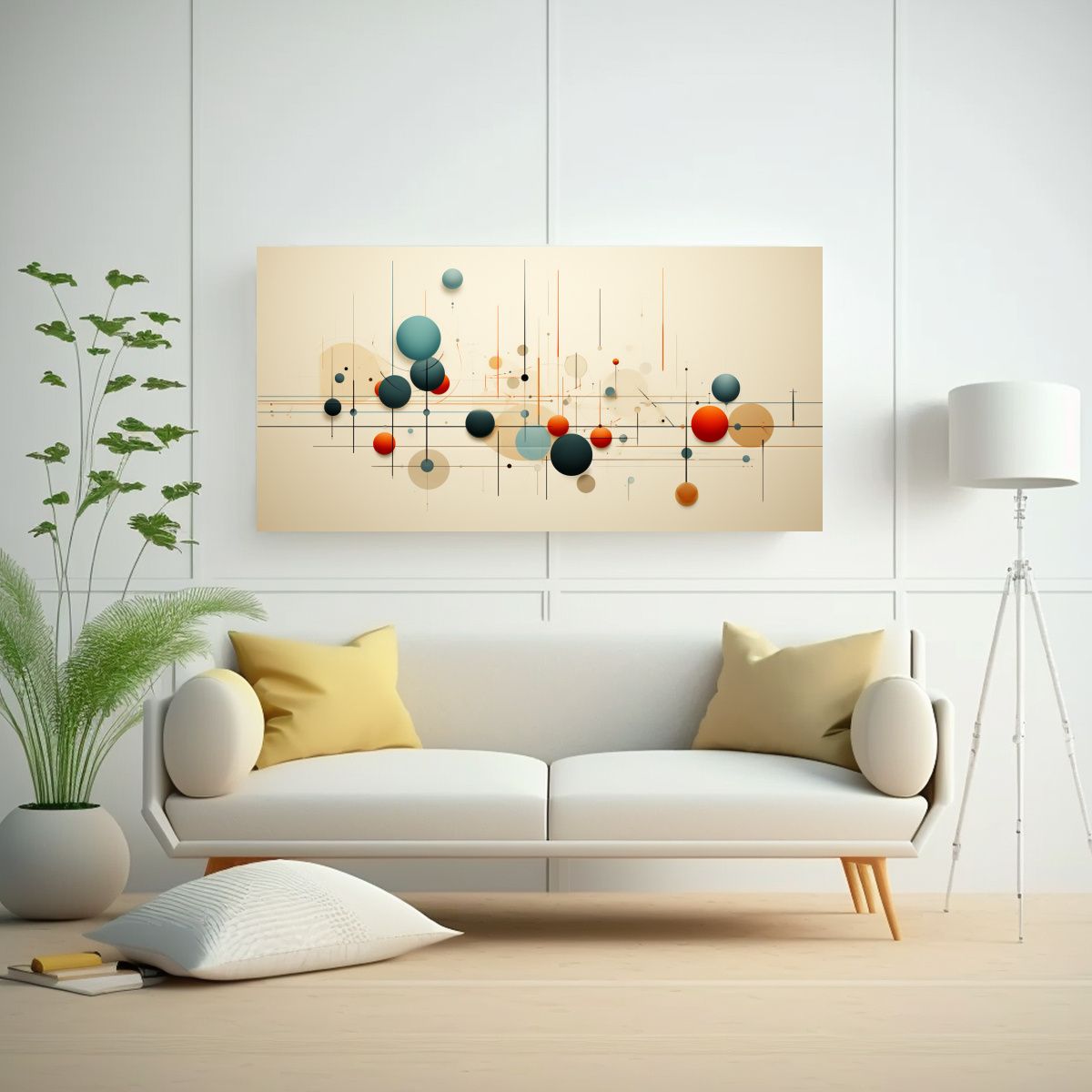 GENERICO - Pintura Mural Moderna Con Diseño Surrealista De 100x50 Cm