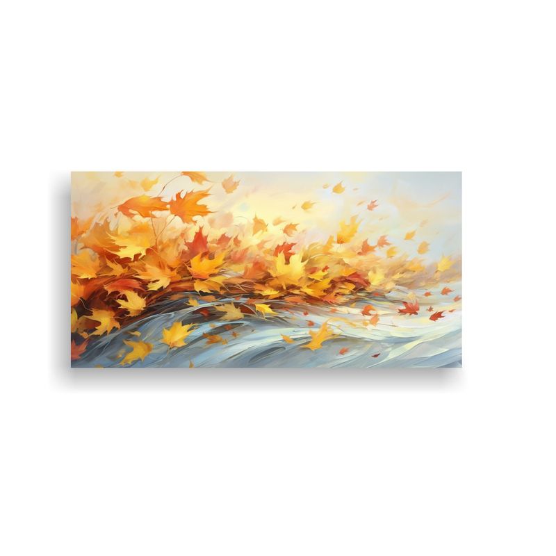 GENERICO - Cuadro Lienzo Impreso Hojas Otoño Girando Viento 80x40 Cm