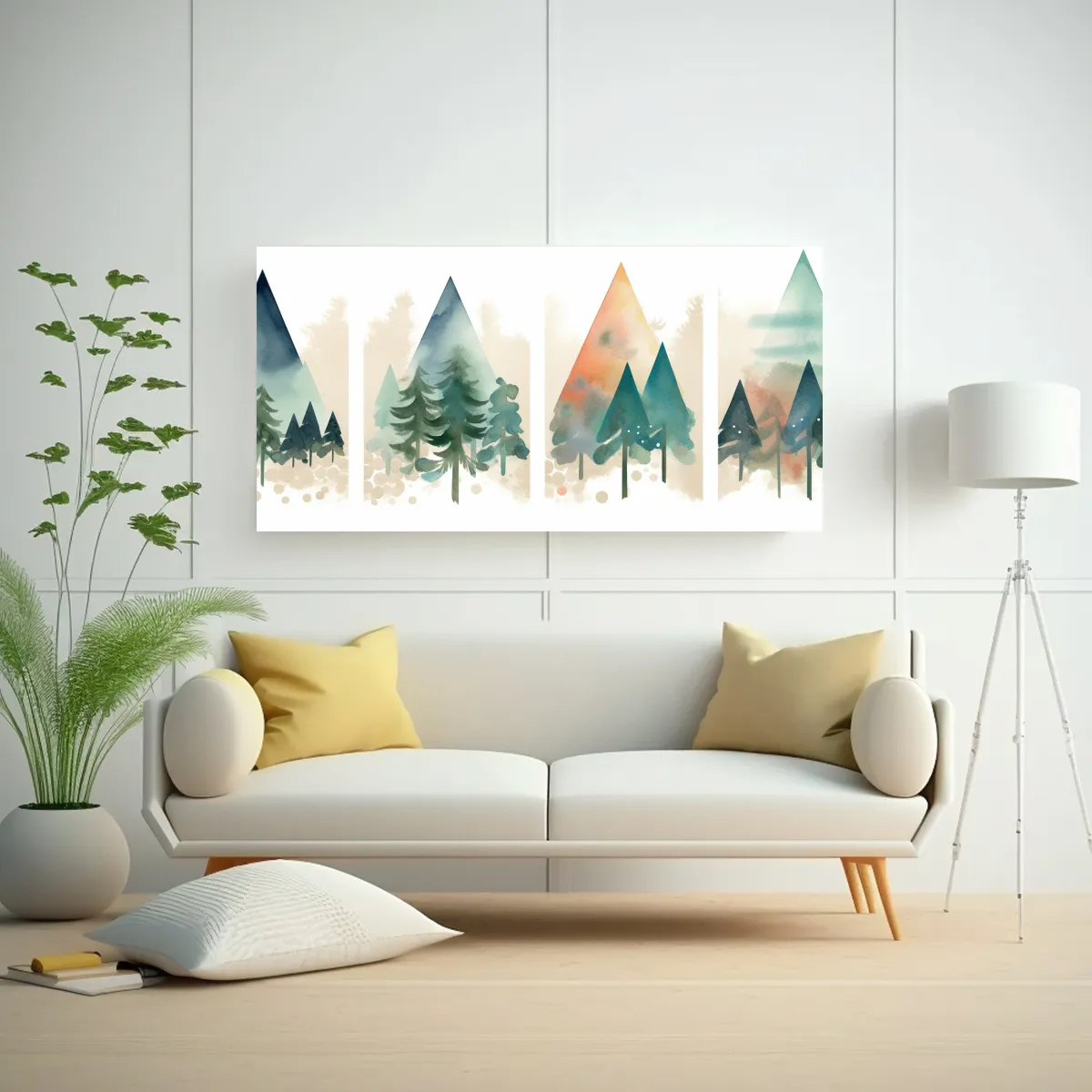 GENERICO - Cuadros Decorativos Geometría Boho En Lienzo 60x30 Cm