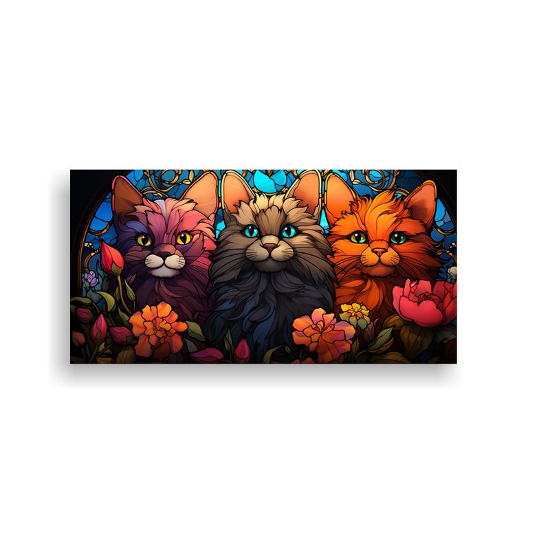 GENERICO - Pinturas Digitales De Gatos Adorables Estilo 80x40 Cm