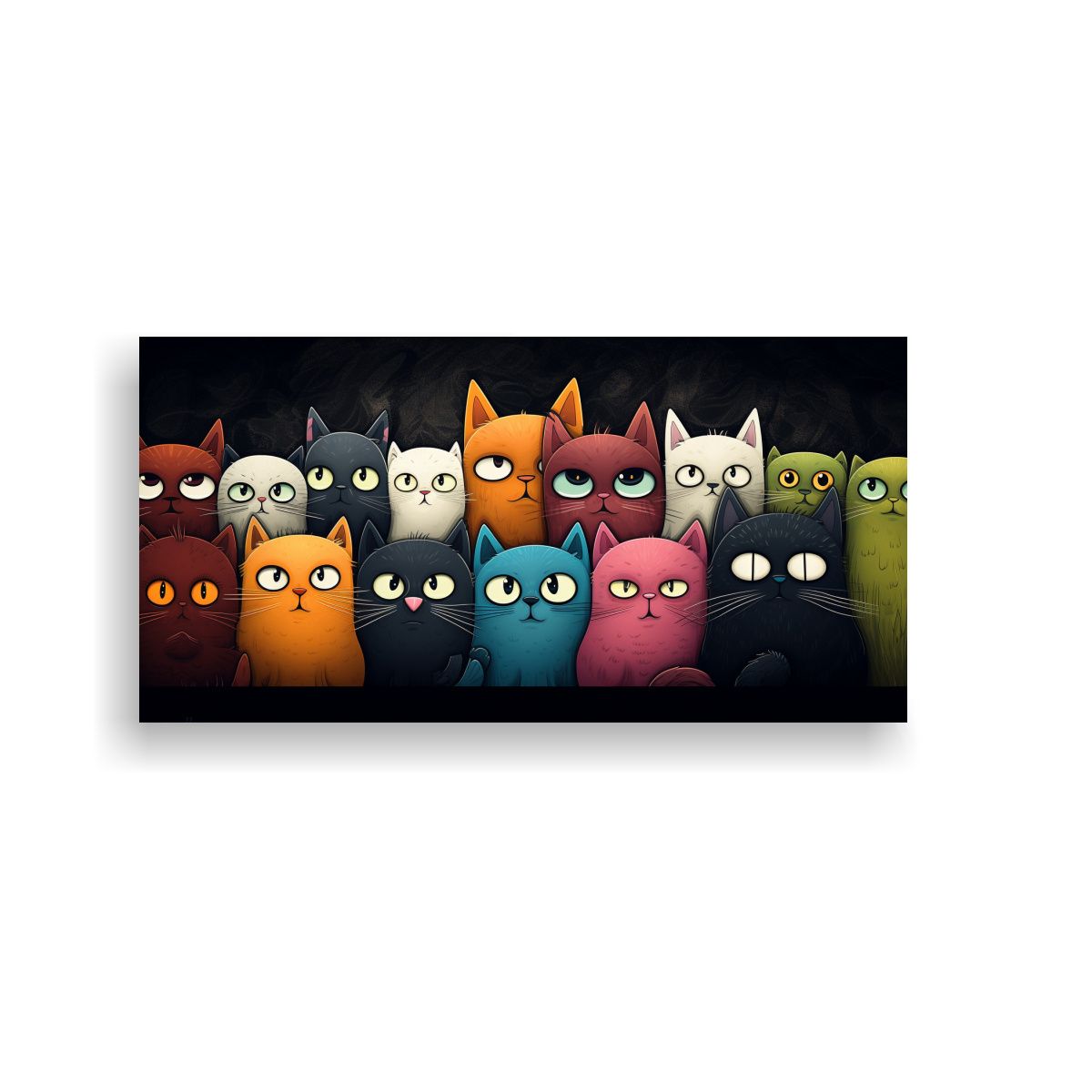 GENERICO - Pinturas Acuarela Gatos Amarillos Divertidos En 60x30 Cm