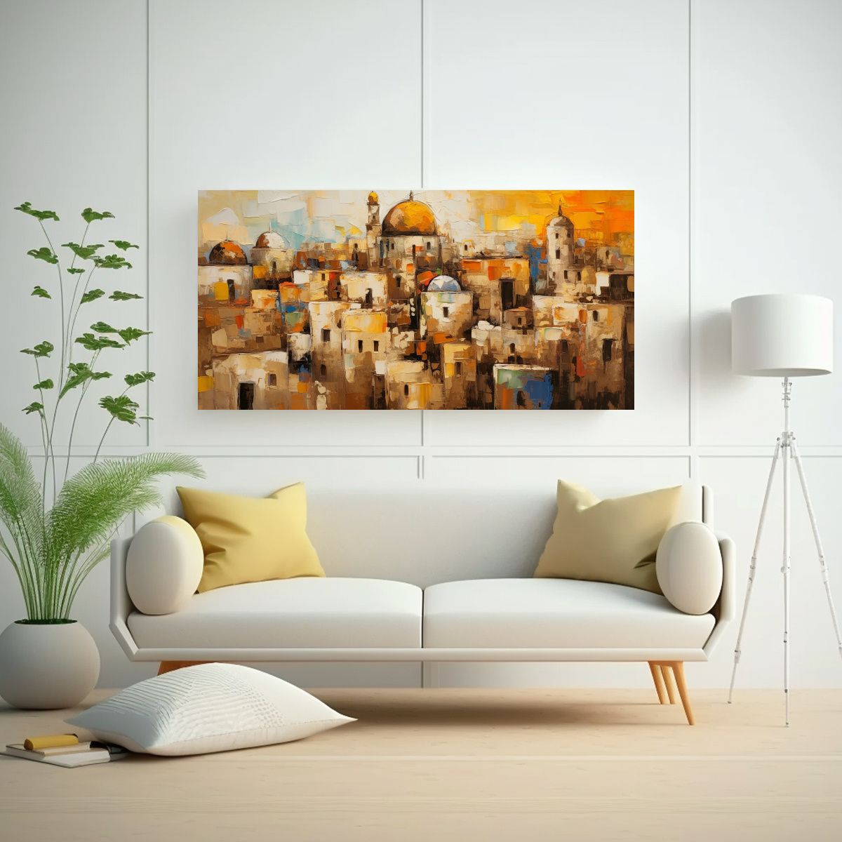 GENERICO - Pintura Abstracta Moderna Con Paleta En Bastidor 100x50 Cm