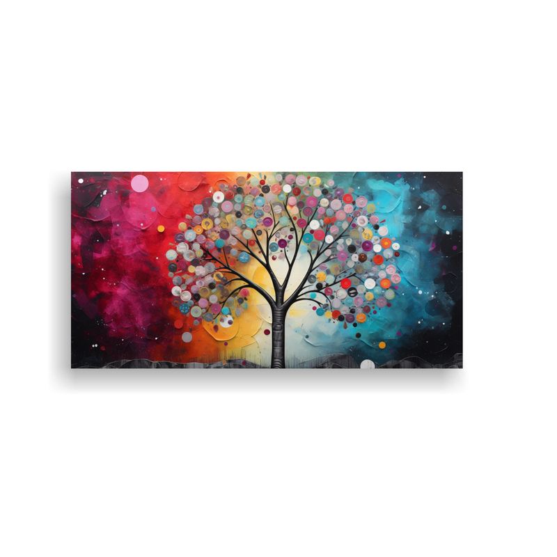 GENERICO - Cuadro Lienzo Composición Rectangular árbol 100x50 Cm