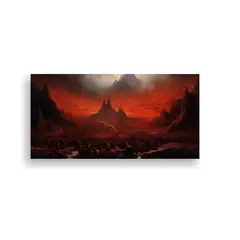 GENERICO - Pintura Montaña Majestuosa Con Atmósfera Negra 100x50 Cm