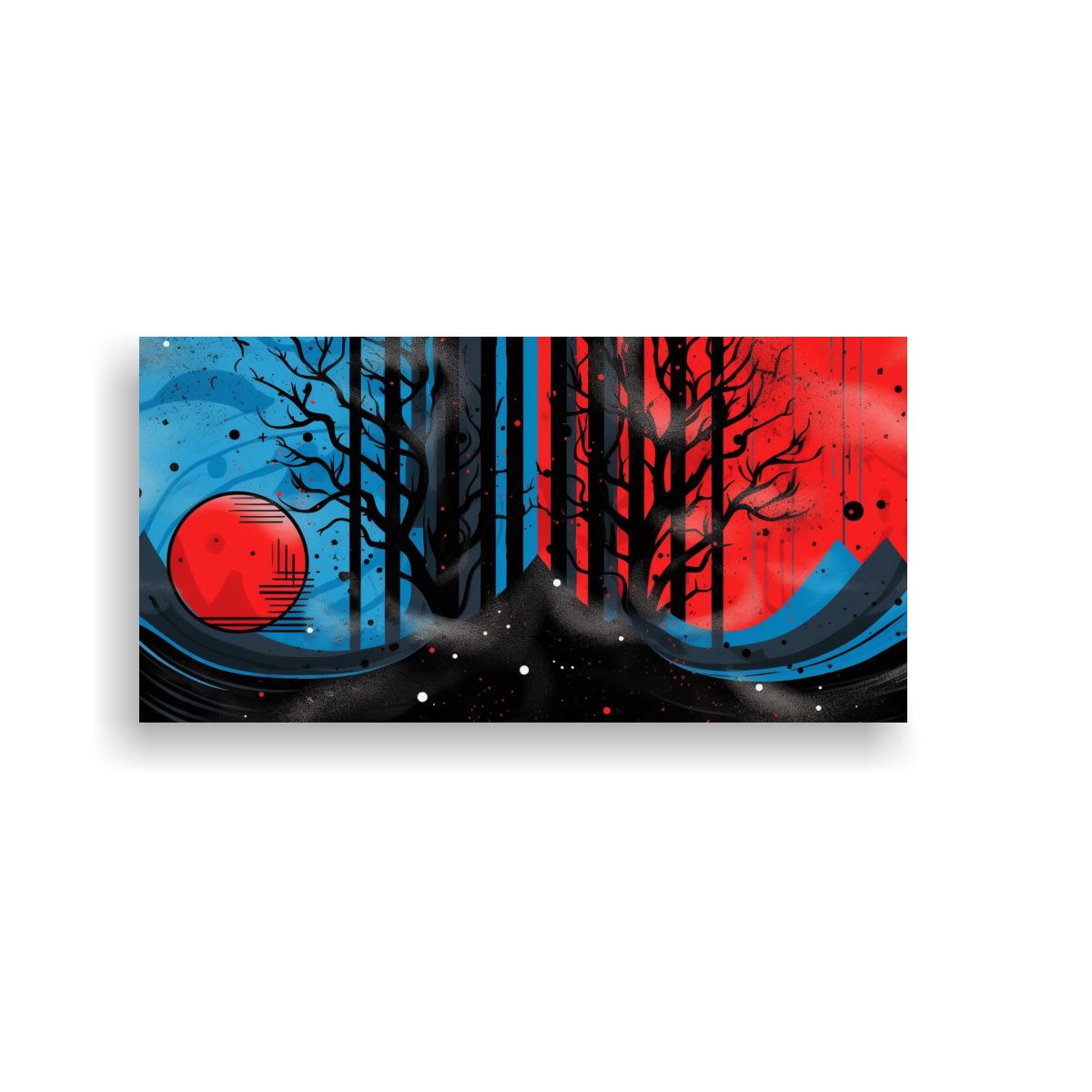 GENERICO - Cuadro Inspiración Urbano Surreal Fantasía Rojo 60x30 Cm