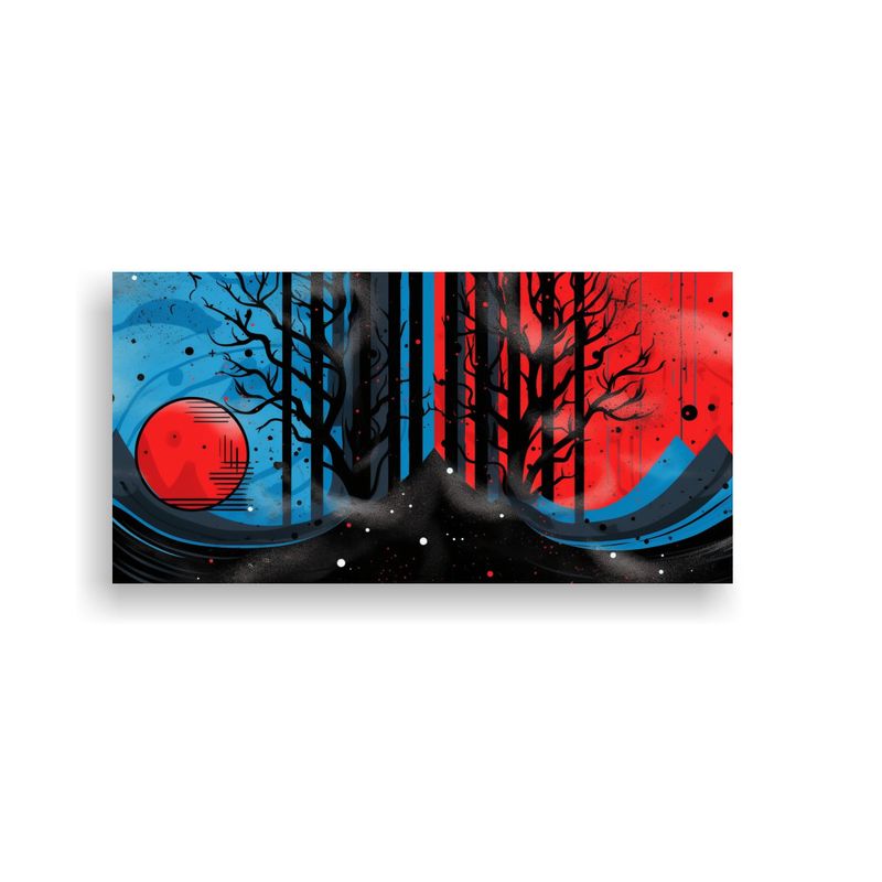 GENERICO - Cuadro Inspiración Urbano Surreal Fantasía Rojo 80x40 Cm