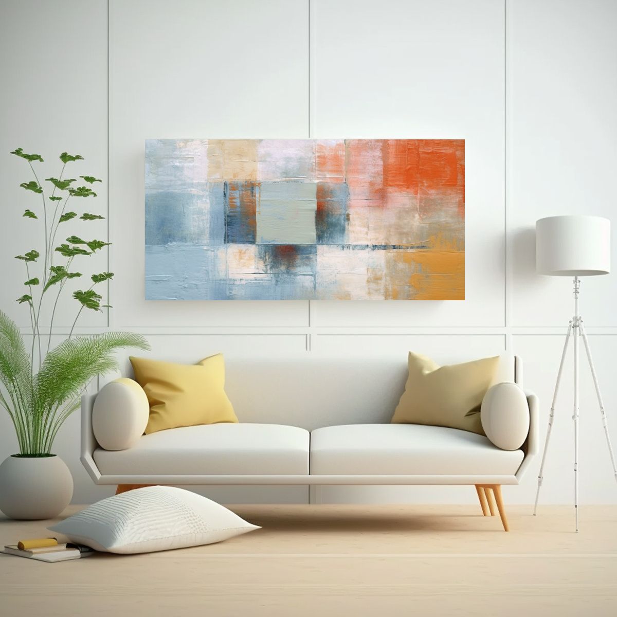 GENERICO - Cuadro Abstracto Moderno En Colores Vibrantes 60x30 Cm