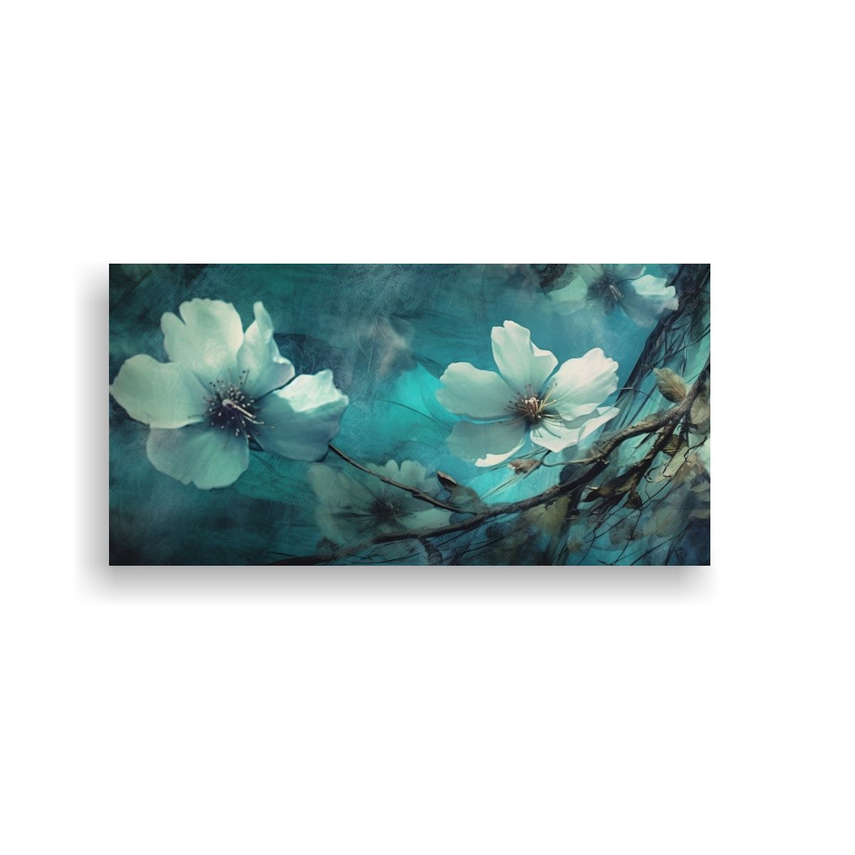 GENERICO - Pinturas Decorativas De Flores Verde Azulado 80x40 Cm