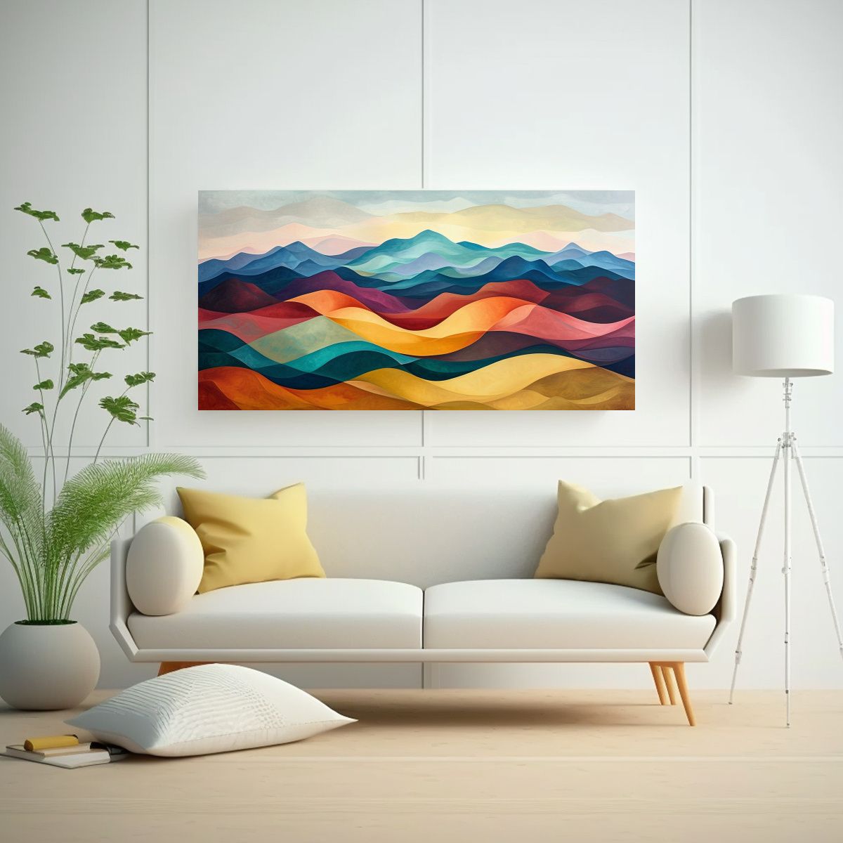 GENERICO - Paisaje Montañoso Abstracto Para Decoración 100x50 Cm