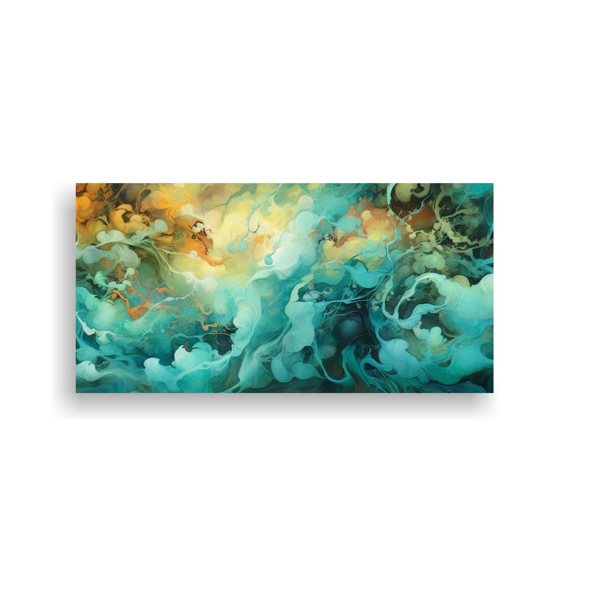 GENERICO - Pinturas Abstractas Orgánicas En Tonos De Verde 60x30 Cm