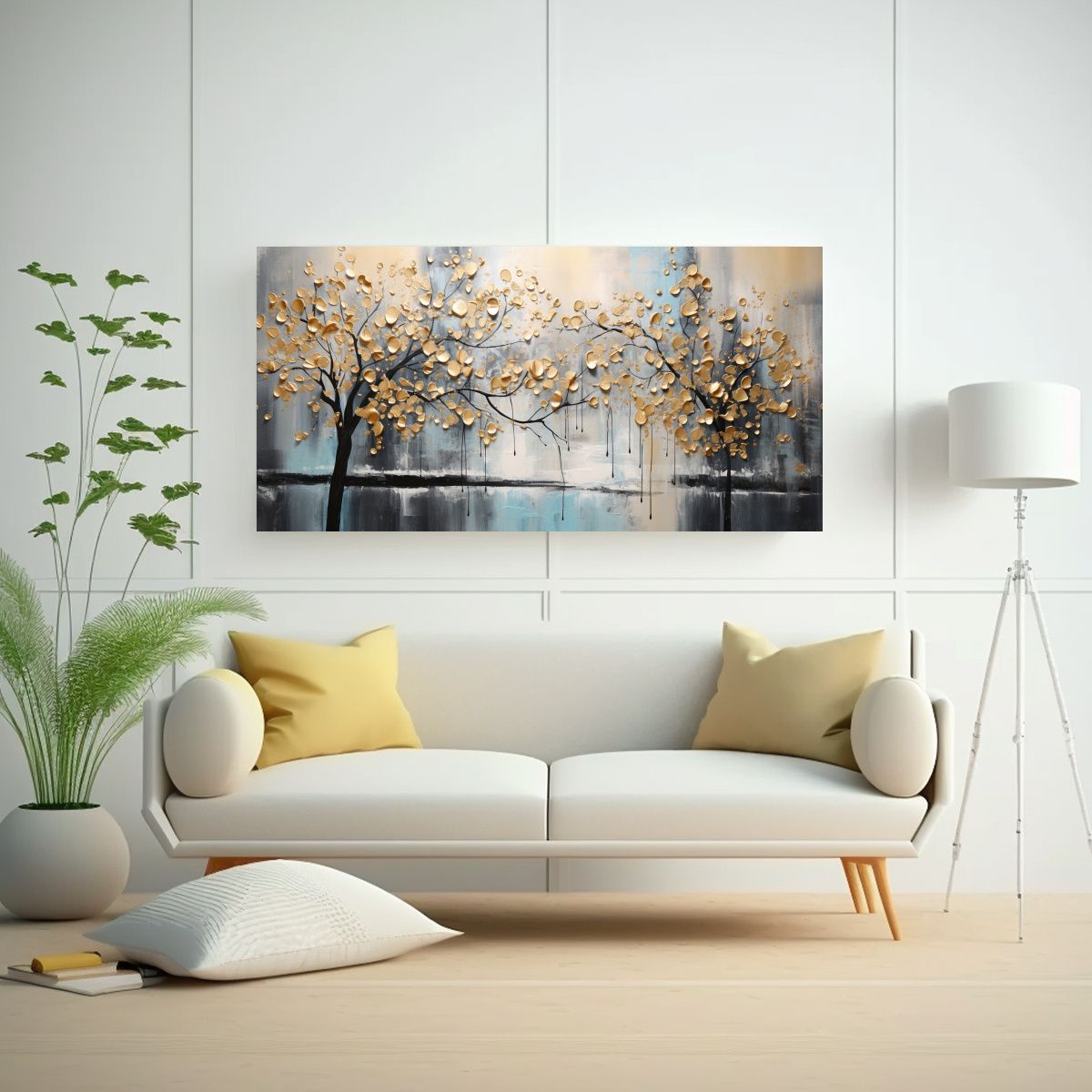 GENERICO - Pintura Decorativa En Negro Y Dorado Con Estilo 100x50 Cm