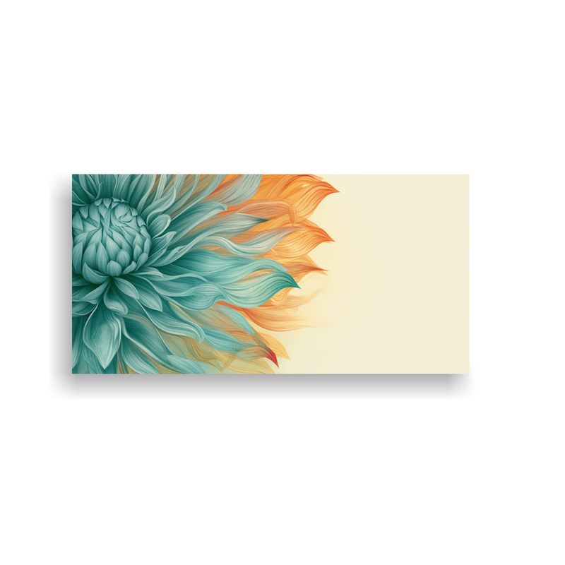 GENERICO - Cuadro Hermoso Abstracto Coral Turquesa Amarillo 100x50 Cm