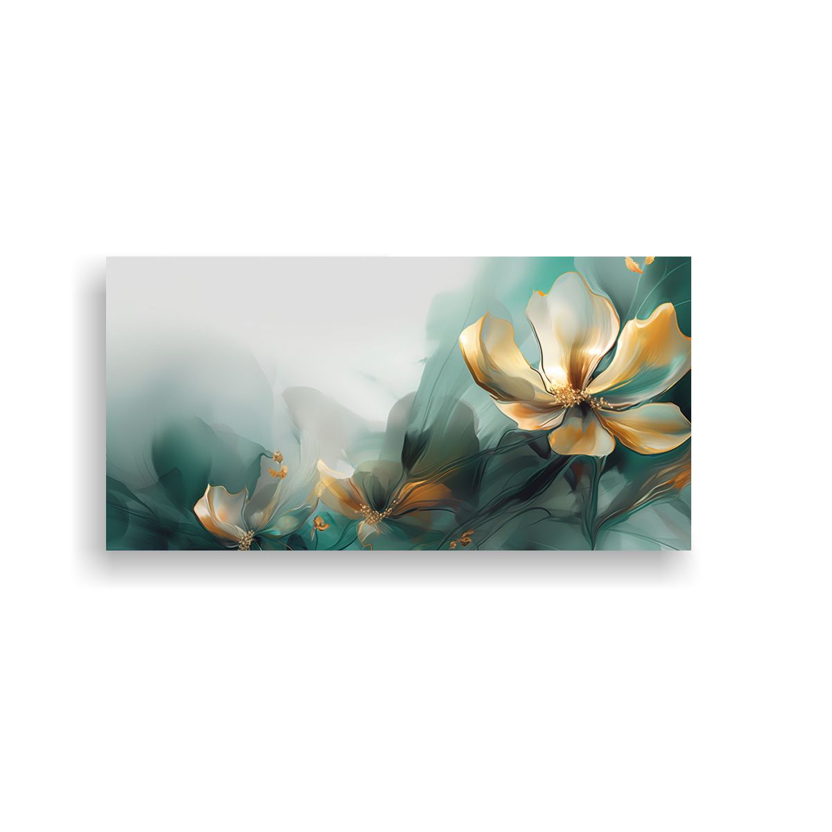 GENERICO - Pinturas Decorativas Abstractas En Tonos Dorados 80x40 Cm