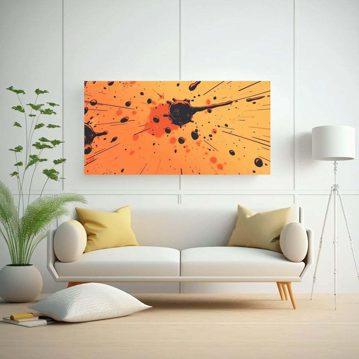 GENERICO - Pintura Lienzo Tela Ambiente Abstracción Estilo 80x40 Cm