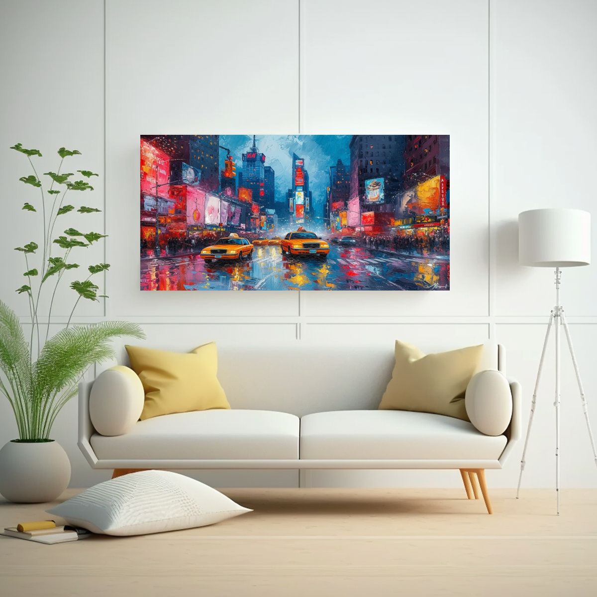 GENERICO - Pintura Al Estilo óleo Moderna De Ciudad En 60x30 Cm