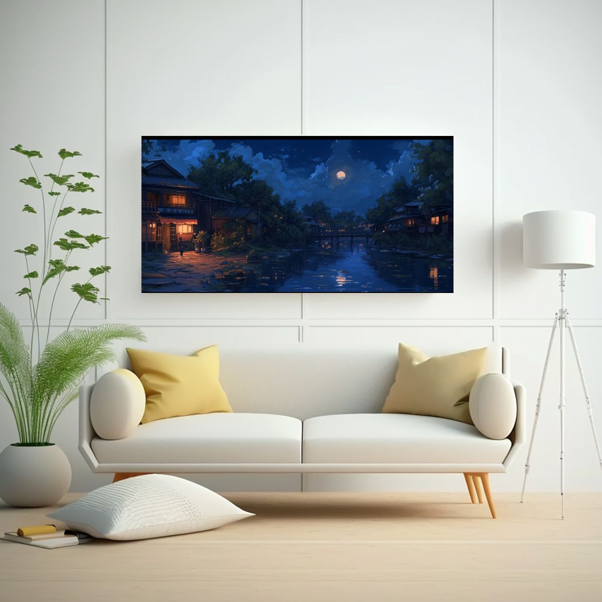 GENERICO - Pintura Digital Nocturna De Shirakami Sanchi 60x30 Cm