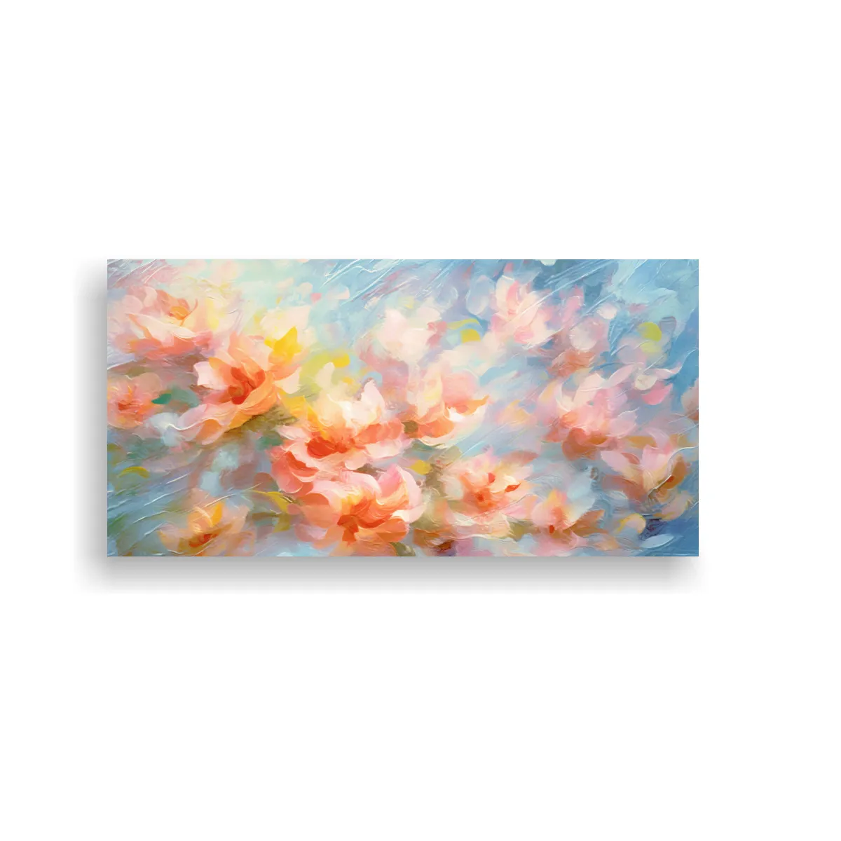 GENERICO - Pintura Floral Rosa En Primer Plano Surrealista 80x40 Cm