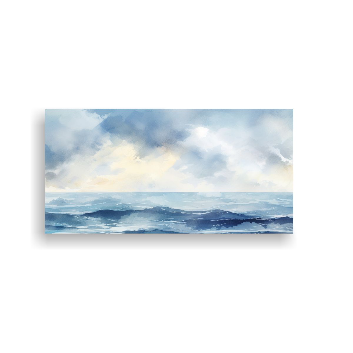 GENERICO - Pintura Acuarela Abstracta Mar Y Océano Para 60x30 Cm
