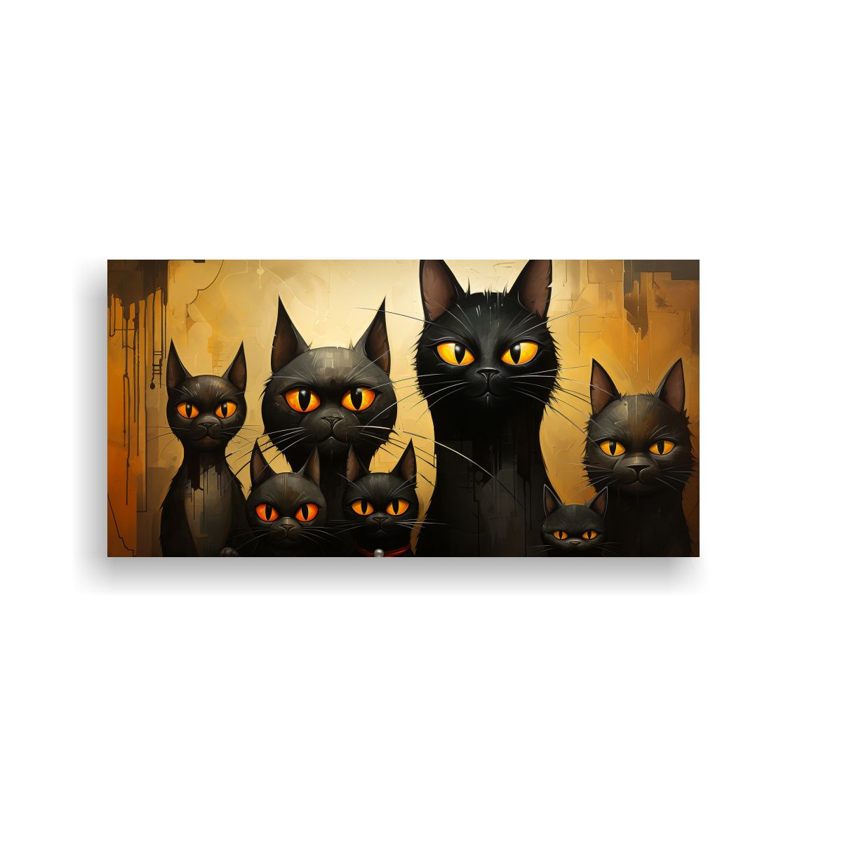 GENERICO - Cuadros Decorativos De Gatos Negros Perched En 60x30 Cm