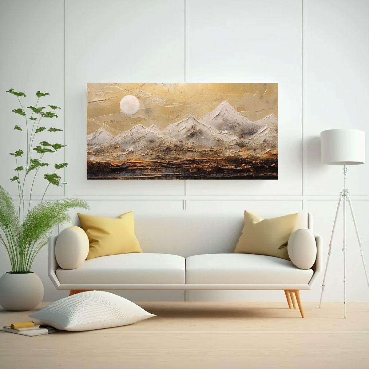 GENERICO - Pintura Al Estilo óleo De Montaña En Estilo 100x50 Cm