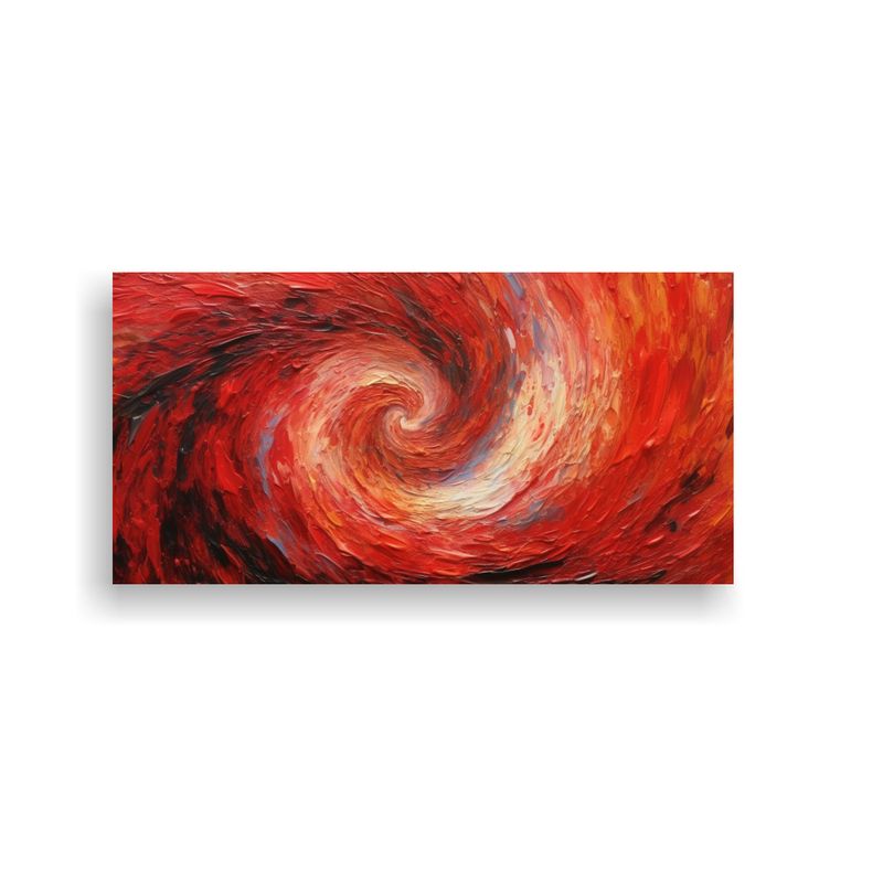 GENERICO - Cuadro Abstracto Baño Rojo Remolinos Abstractos 80x40 Cm