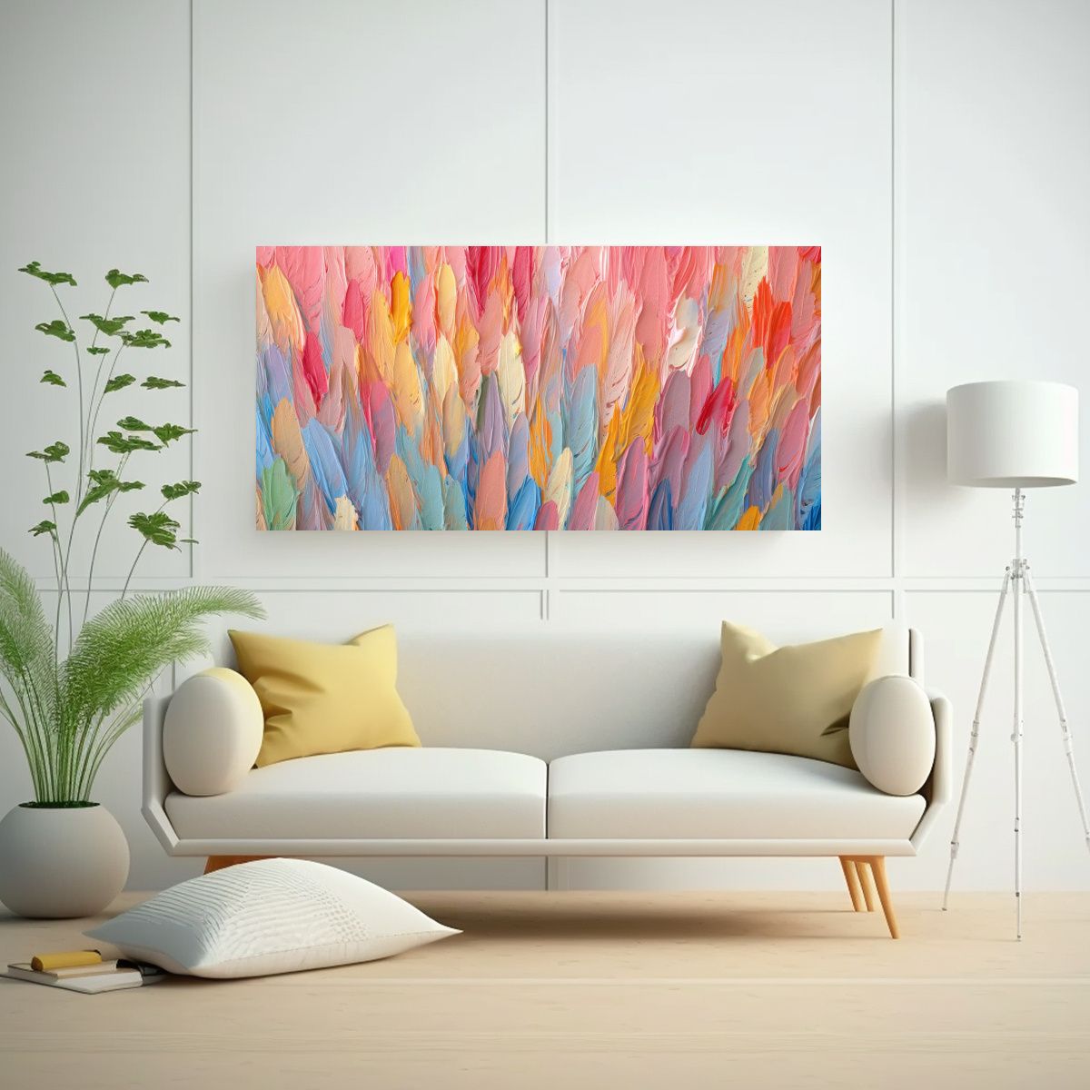 GENERICO - Patrón Espeso De Pintura Impasto En Lienzo 60x30 Cm